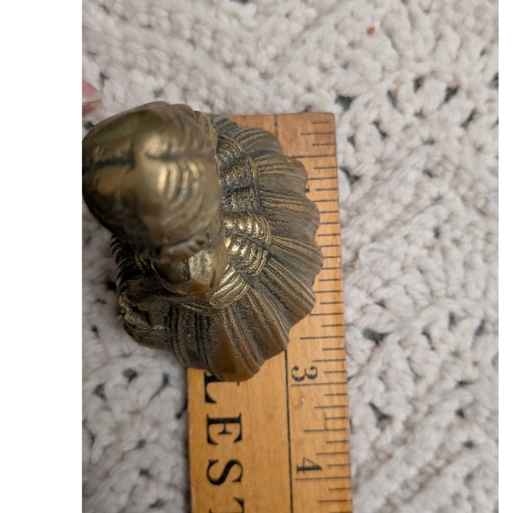 Vintage Brass Lady Bell Victorian Woman Figurine 3x3 Gold Tone Metalware